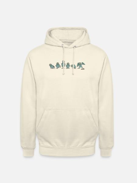 Owls - turquoise - Unisex Hoodie - vanilla