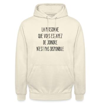 la personne que vous essayez de joindre - Sweat-shirt à capuche unisexe - vanille - Devant - Alina (178cm) & Michal (187cm)