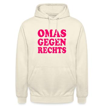 Omas gegen rechts - Unisex Hoodie - Vanille-Milchshake - Vorne - Alina (178cm) & Michal (187cm)