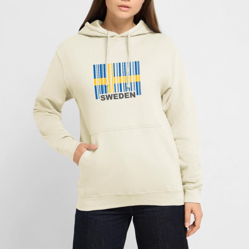 Drapeau de la Suède Code à barres GTIN EAN Code UPC EU Sweat-shirt à capuche unisexe