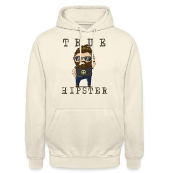 Hipster - Sweat-shirt à capuche unisexe - vanille - Devant - Alina (178cm) & Michal (187cm)