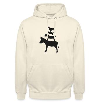 Bremer Stadtmusikanten Märchen Gebrüder Grimm - Unisex Hoodie - Vanille-Milchshake - Vorne - Alina (178cm) & Michal (187cm)