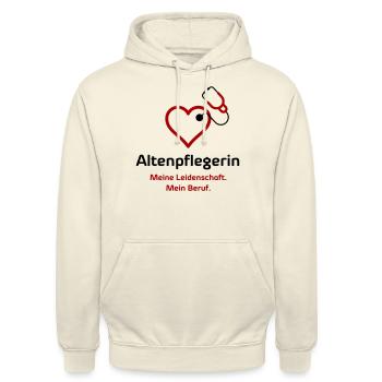 Altenpflegerin - Unisex Hoodie - Vanille-Milchshake - Vorne - Alina (178cm) & Michal (187cm)