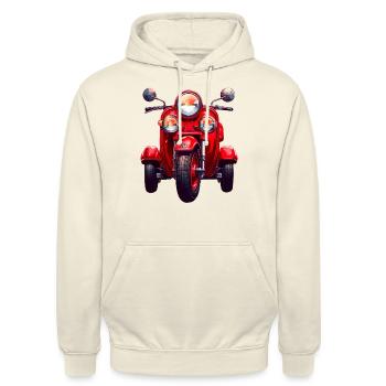 Motorroller sind Zeugen einer vergangenen Zeit - Unisex Hoodie - Vanille-Milchshake - Vorne - Alina (178cm) & Michal (187cm)
