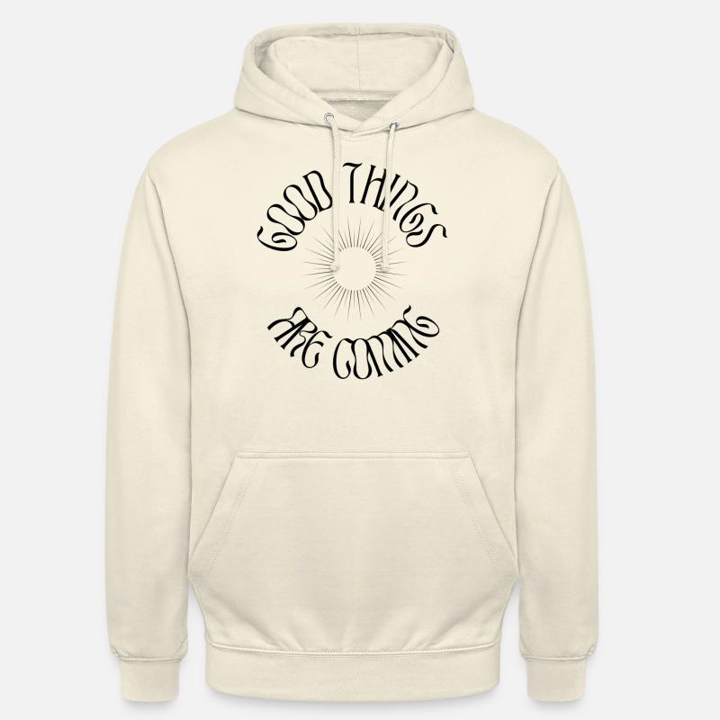 DE BONNES CHOSES ARRIVENT - NOIR - Sweat-shirt à capuche unisexe - vanille