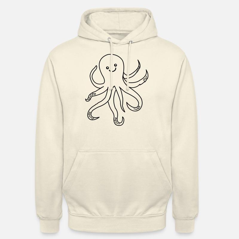 Pieuvre Pieuvre - Sweat-shirt à capuche unisexe - vanille