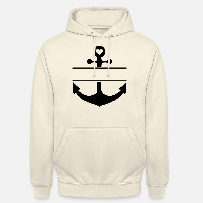 Anker mit Textaussparung - Unisex Hoodie - Vanille-Milchshake