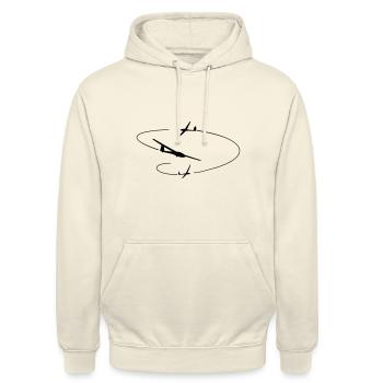 Segelflugzeug Segelfliegen Segelflug Segelflieger - Unisex Hoodie - Vanille-Milchshake - Vorne - Alina (178cm) & Michal (187cm)