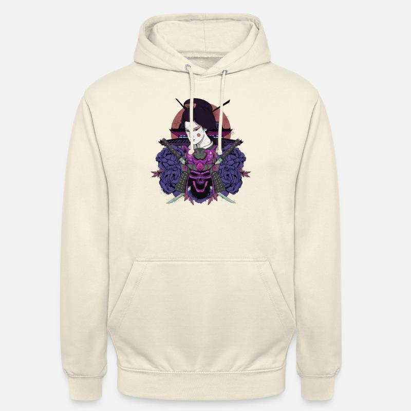 Synthwave Neon Samurai Geisha - Unisex Hoodie - Vanille-Milchshake