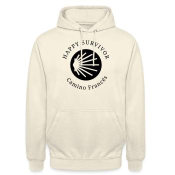 Happy Survivor Camino Francés 001 black - Unisex Hoodie - Vanille-Milchshake - Vorne - Alina (178cm) & Michal (187cm)