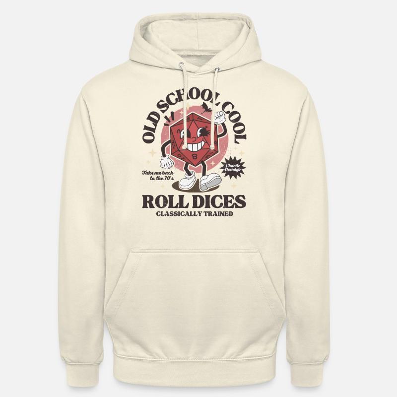 Donjons - Dragons old school roll dices rétro D20 - Sweat-shirt à capuche unisexe - vanille