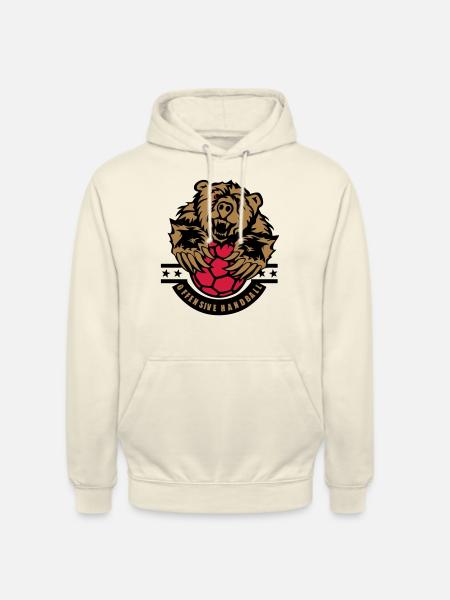 handball bear offensive logo - Unisex Hoodie - vanilla