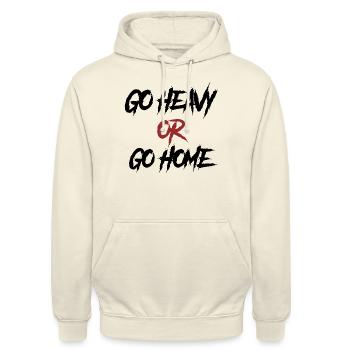 GO HEAVY OR GO HOME - Sweat-shirt à capuche unisexe - vanille - Devant - Alina (178cm) & Michal (187cm)