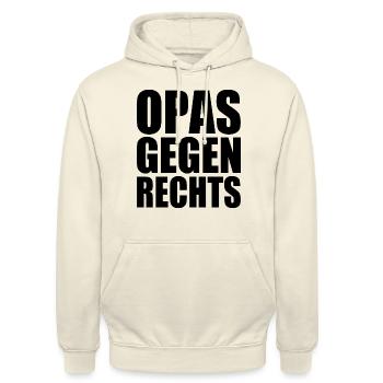 Opas gegen rechts - Unisex Hoodie - Vanille-Milchshake - Vorne - Alina (178cm) & Michal (187cm)