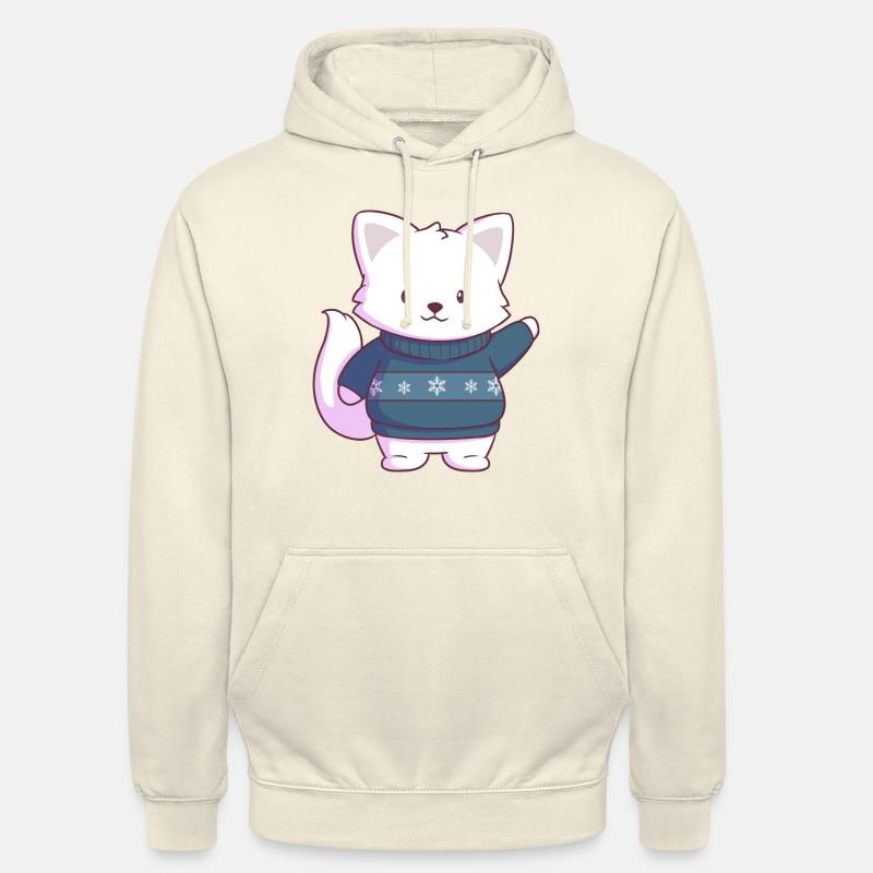 Renard de Noël - Sweat-shirt à capuche unisexe - vanille