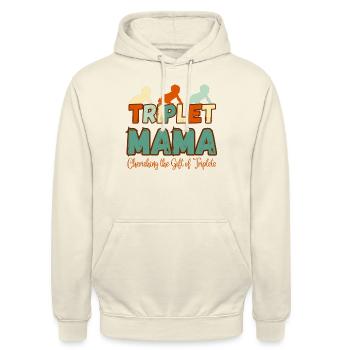 Drillinge Mama schätzen das Geschenk der Drillinge - Unisex Hoodie - Vanille-Milchshake - Vorne - Alina (178cm) & Michal (187cm)