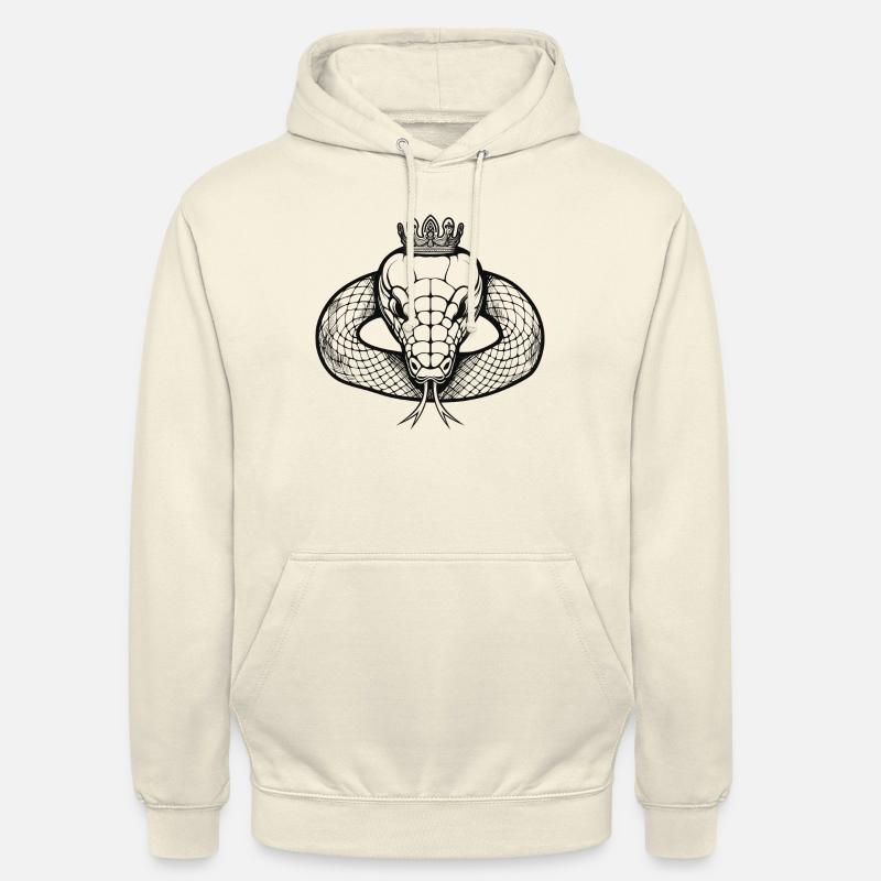 Serpent noir et blanc couronné - Sweat-shirt à capuche unisexe - vanille