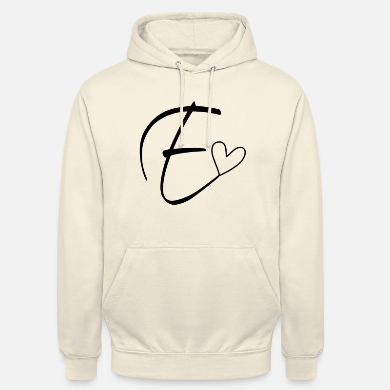 Letter E Letter E Calligraphy - Unisex Hoodie - vanilla