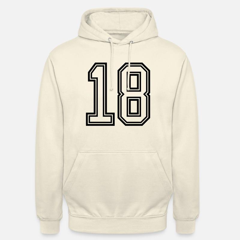 Symbole numérique 18 - Sweat-shirt à capuche unisexe - vanille