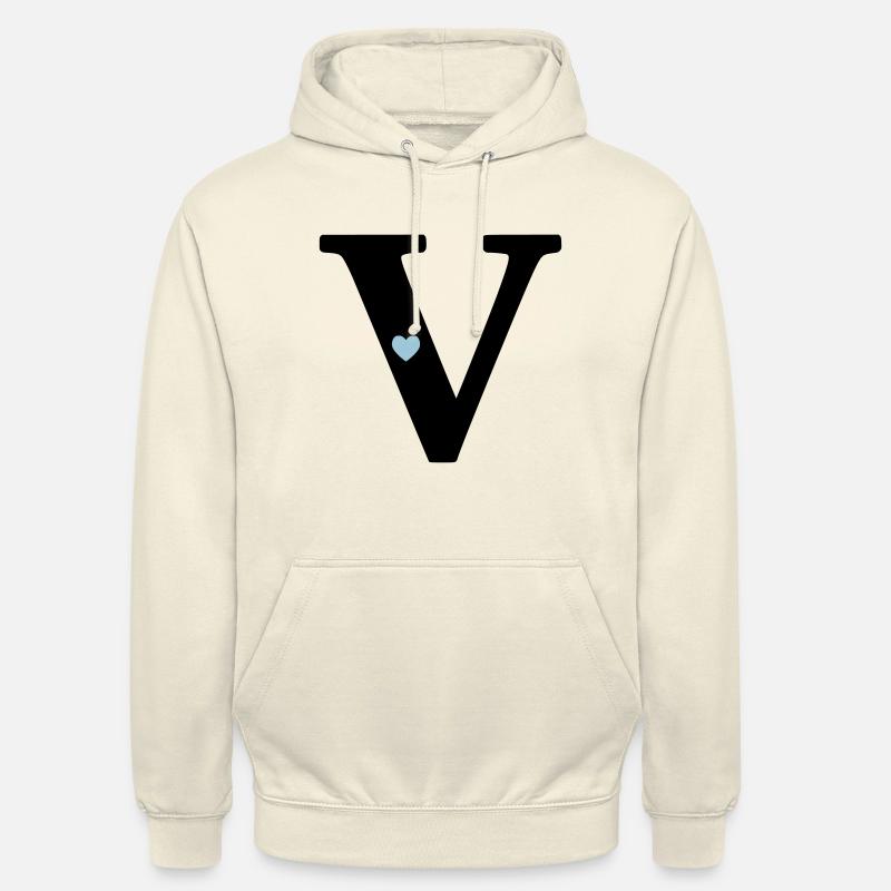 point V, point initial - Sweat-shirt à capuche unisexe - vanille