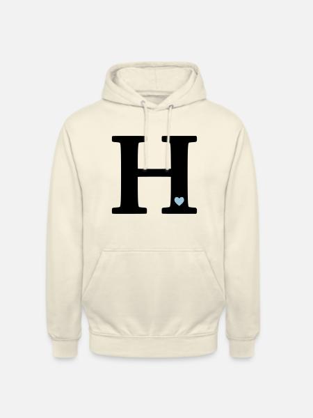 Letter H Initial letter - Unisex Hoodie - vanilla