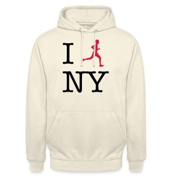 I lauf New York 02 - Unisex Hoodie - Vanille-Milchshake - Vorne - Alina (178cm) & Michal (187cm)