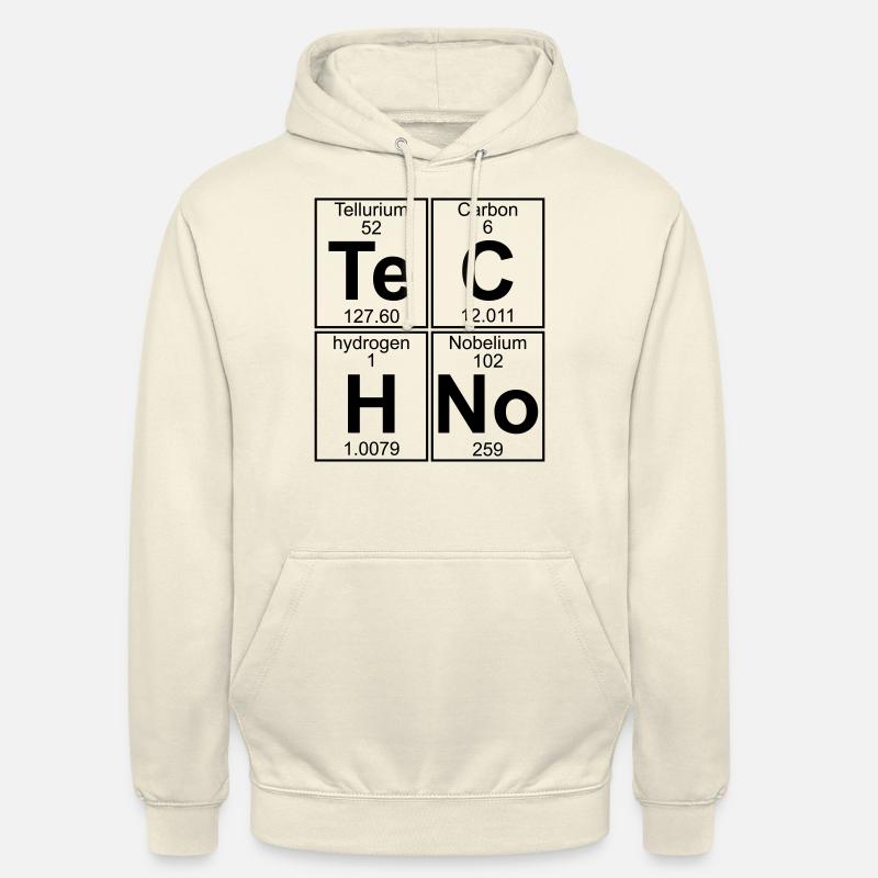 Te-C-H-No (techno) - Sweat-shirt à capuche unisexe - vanille