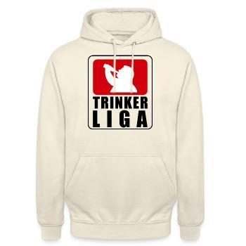 Trinkerliga - Unisex Hoodie - Vanille-Milchshake - Vorne - Alina (178cm) & Michal (187cm)