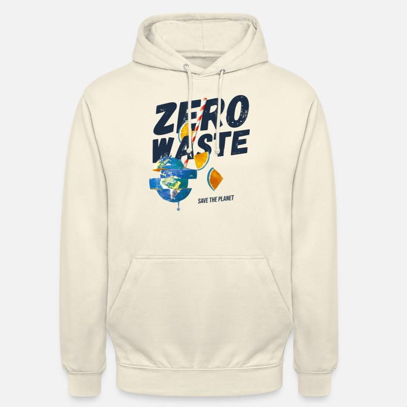 Zéro déchet, planet B - Sweat-shirt à capuche unisexe - vanille