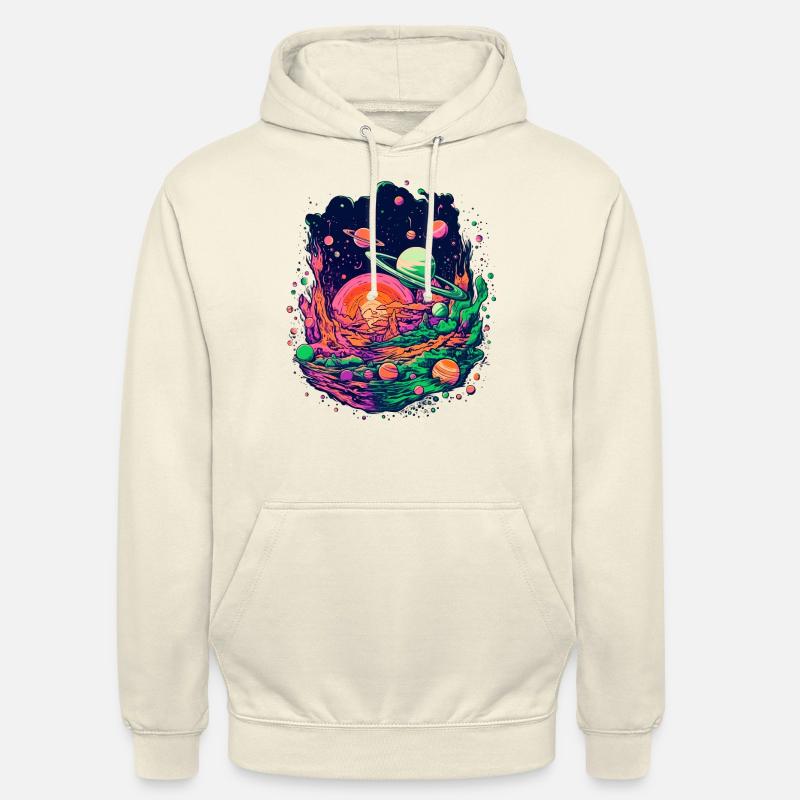 Mysterious solar system with planets - Unisex Hoodie - vanilla