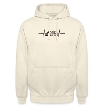 Marathonläufer Puls 42km Marathon Weil Ich Es Kann - Unisex Hoodie - Vanille-Milchshake - Vorne - Alina (178cm) & Michal (187cm)