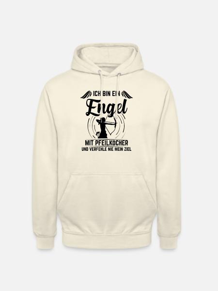 Bogenschützin Engel mit Pfeilköcher Bogenschießen - Unisex Hoodie - Vanille-Milchshake