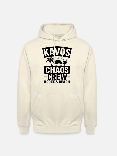 Kavos Chaos Crew – Booze & Beach - Unisex Hoodie - vanilla