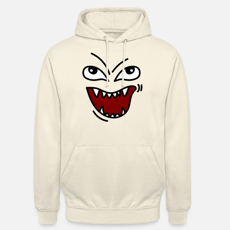 Visage en colère avec des dents - Sweat-shirt à capuche unisexe - vanille