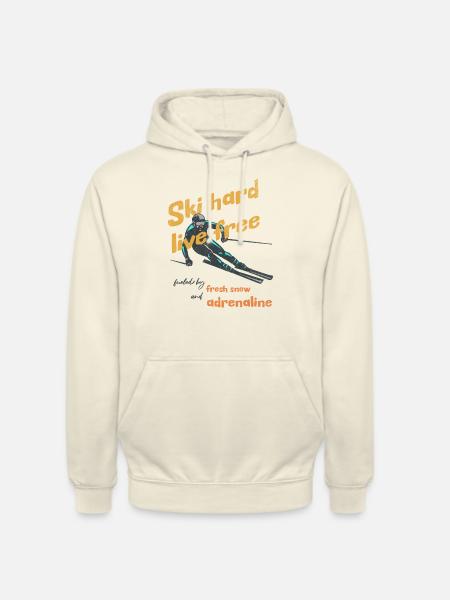 Ski hard fresh snow - Unisex Hoodie - Vanille-Milchshake