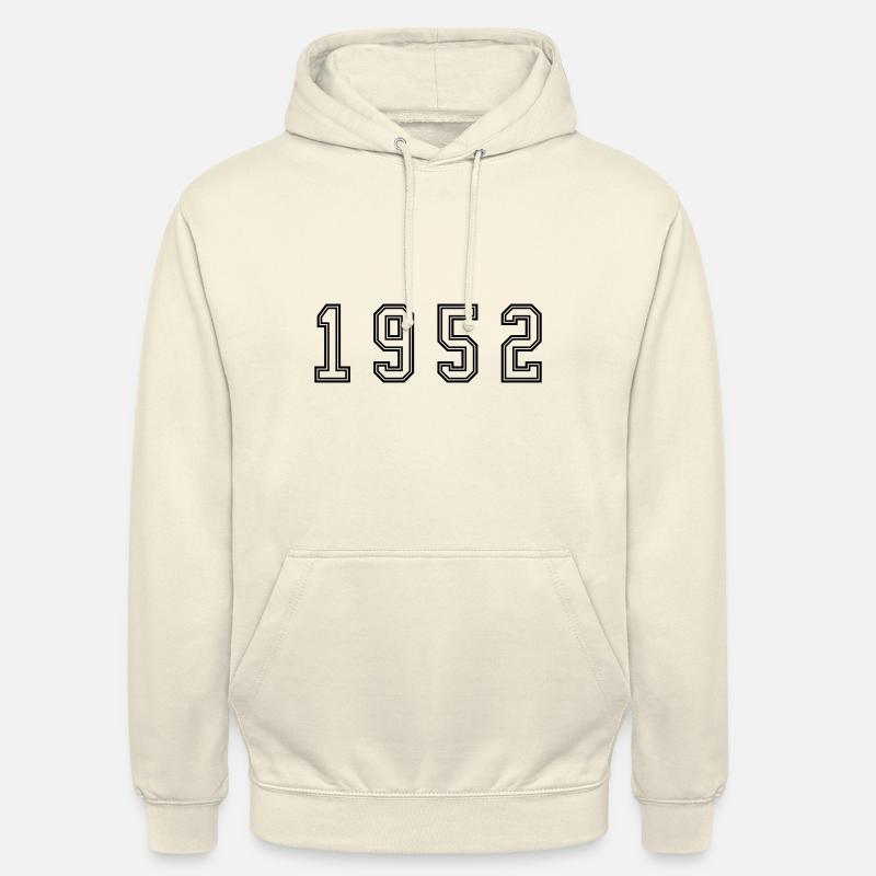 Numéro de l’année 1952 - Sweat-shirt à capuche unisexe - vanille