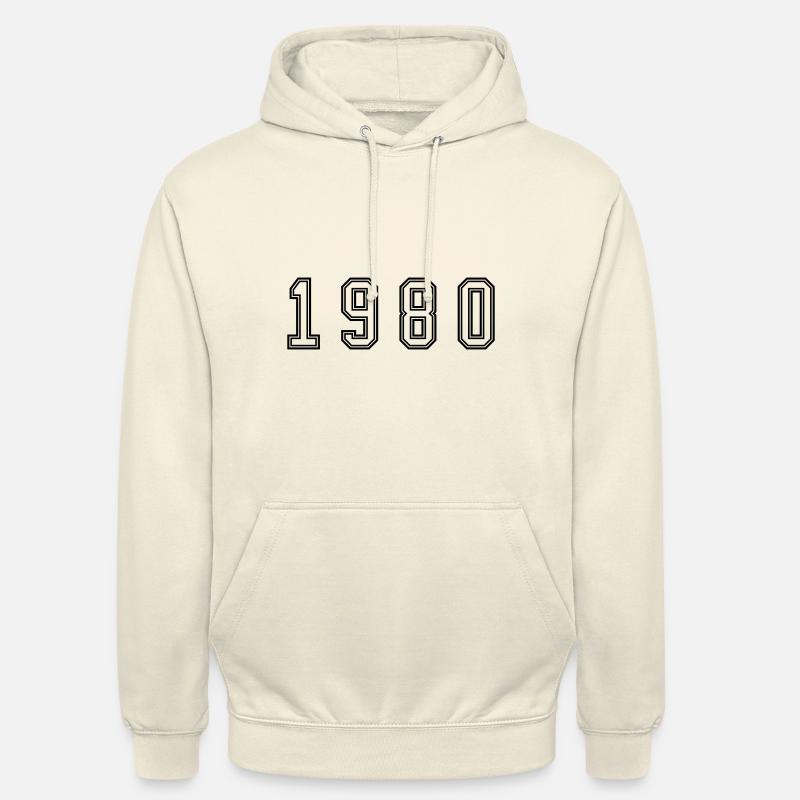 Numéro de l’année 1980 - Sweat-shirt à capuche unisexe - vanille