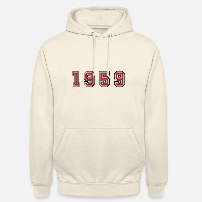 Numéro de l’année 1959 - Sweat-shirt à capuche unisexe - vanille