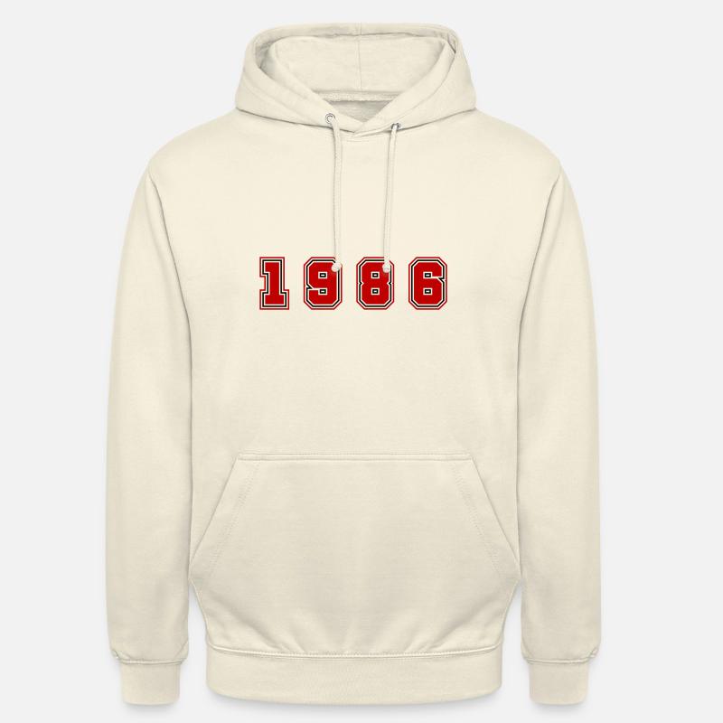 Numéro de l’année 1986 - Sweat-shirt à capuche unisexe - vanille
