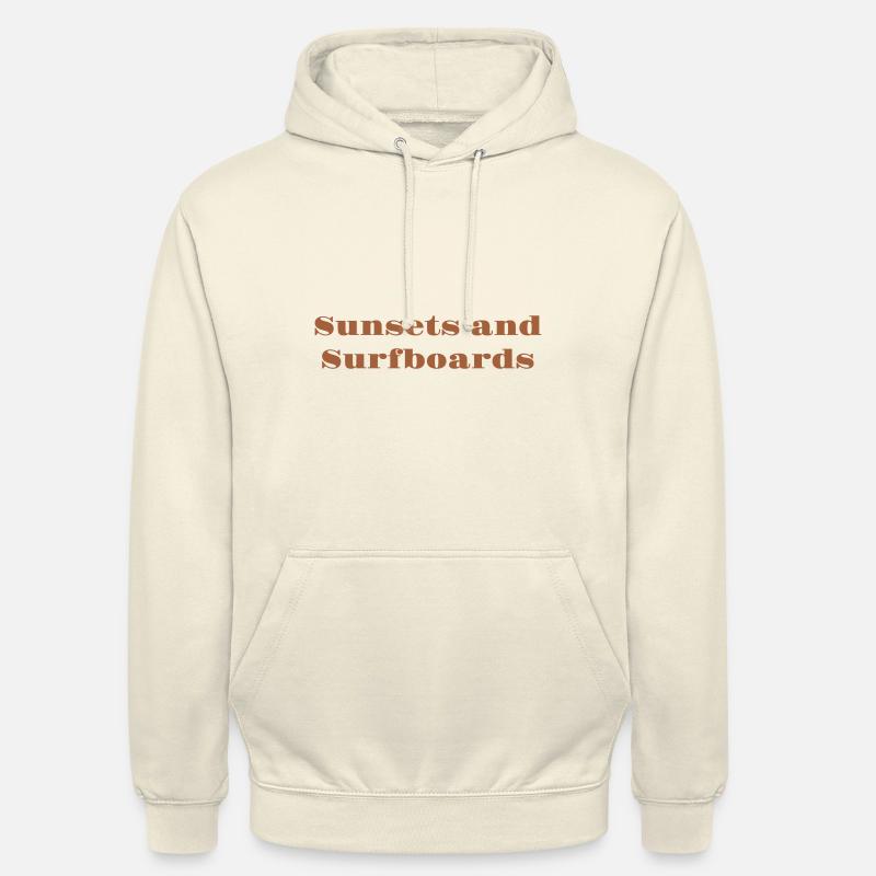 Couchers de soleil et planches de surf - Sweat-shirt à capuche unisexe - vanille