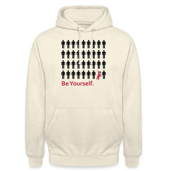 Be Yourself - Unisex Hoodie - Vanille-Milchshake - Vorne - Alina (178cm) & Michal (187cm)