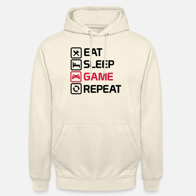 manger le jeu de sommeil répéter - Sweat-shirt à capuche unisexe - vanille