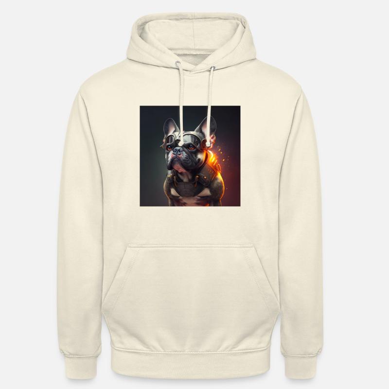 Conception de bouledogue français - Sweat-shirt à capuche unisexe - vanille
