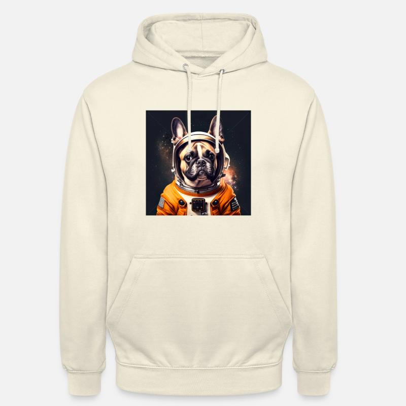 Fransk Bulldog "Astronaut" Design - Luvtröja unisex - vaniljmilkshake