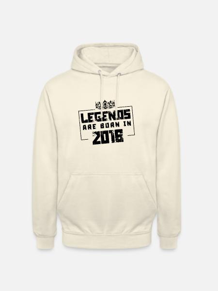 2016 legends born in - Unisex Hoodie - vanilla