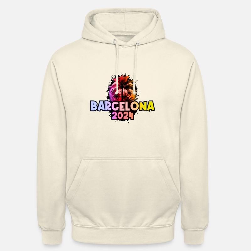 Barcelone 2024 colorée - Sweat-shirt à capuche unisexe - vanille