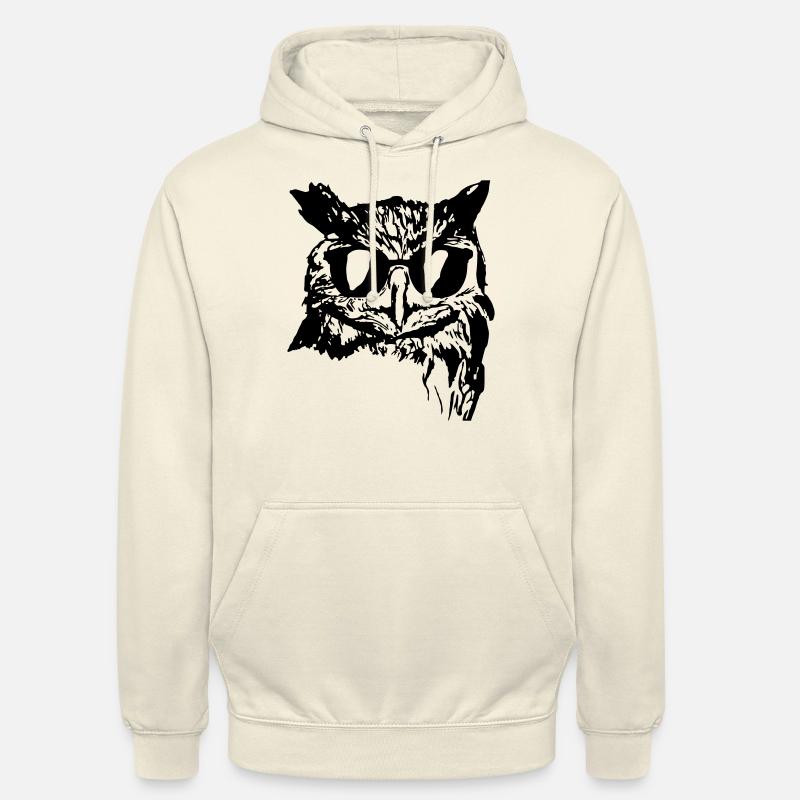 Eule mit Sonnenbrille Schwarz Geschenkidee - Unisex Hoodie - Vanille-Milchshake