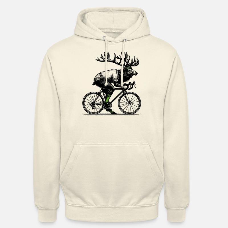 Cyclisme de l’orignal - Sweat-shirt à capuche unisexe - vanille