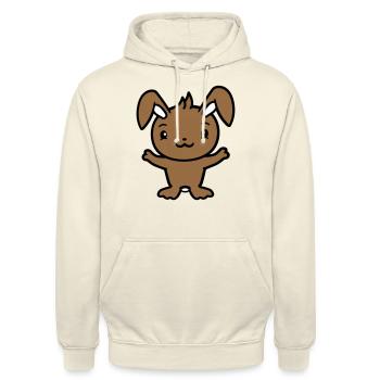 Hase Kaninchen Häschen Nagetier Kleintier niedlich - Unisex Hoodie - Vanille-Milchshake - Vorne - Alina (178cm) & Michal (187cm)