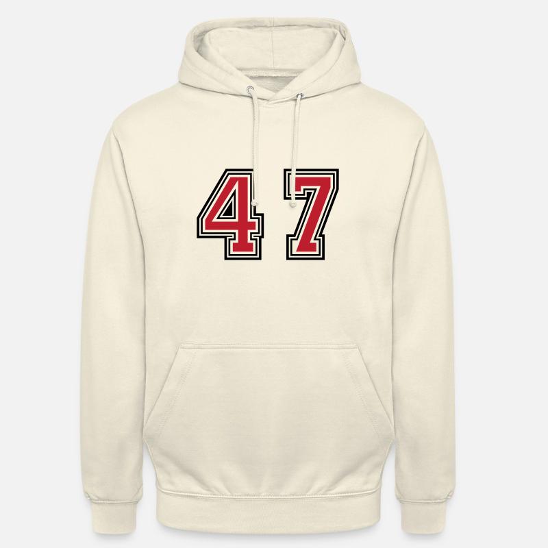 47 Symbole numérique - Sweat-shirt à capuche unisexe - vanille